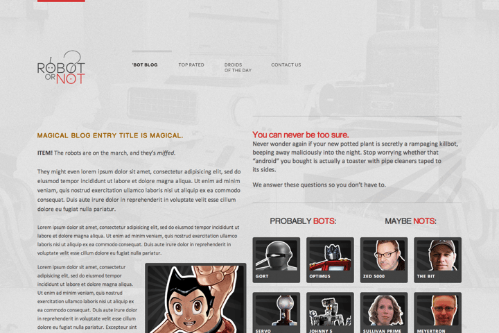 Robot or Not website preview